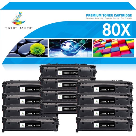 True Image Compatible 80X CF280X Toner Cartridge for HP CF280X 80X LaserJet Pro M401a M401dn M401dw M401dne MFP M425dn M425dw Printer (Black 12-Pack)