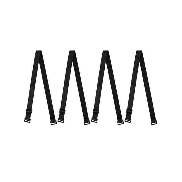 Tirantes de sujetador para mujeres INSPIRE CHIC 2 pares 10/12/15/18/20mm de ancho, tirantes elásticos ajustables para hombros, color negro-puro-12mm