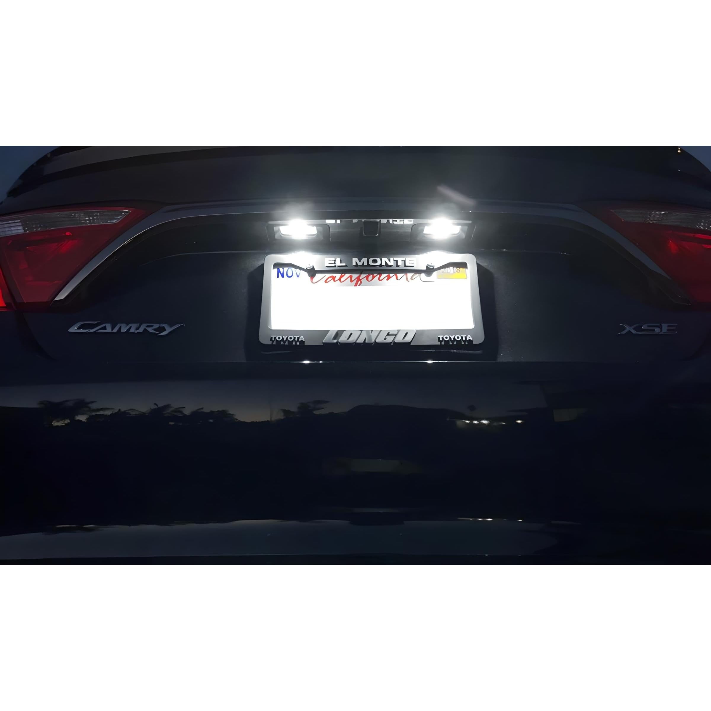 OEM-Fit 3W Full LED License Plate Light Kit For Toyota Camry Highlander Prius C Avalon Yaris, Powered by 18-SMD Xenon White LED