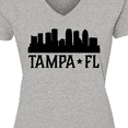 thumbnail image 4 of Inktastic Tampa Florida City Skyline Women's V-Neck T-Shirt, 4 of 5