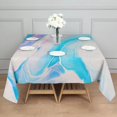 thumbnail image 3 of 52x52in(132x132cm) Square Tablecloth, Waterproof Polyester Table Cover, Wrinkle Resistant & Washable Fabric for Dining, Kitchen, Picnic, Turquoise Marble Pattern, 3 of 6
