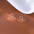 thumbnail image 4 of Solid 925 Sterling Silver Bow Stud Earrings for Women Teens Ribbon Stud Earrings Bowknot, 4 of 11