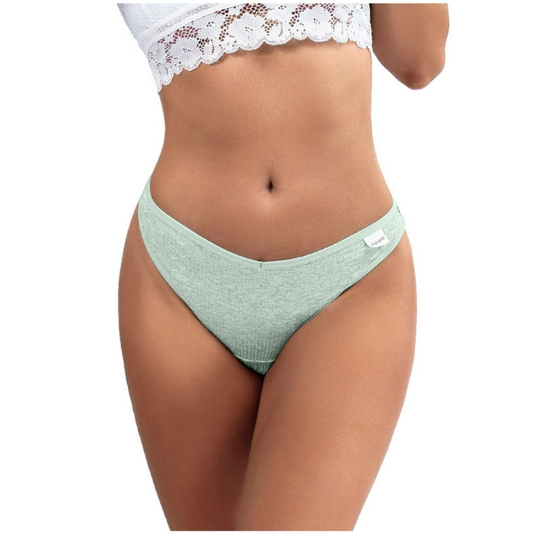 YDKZYMD Women's Thongs Patchwork Breathable G String Underwear Comfortable  Stretchy Low Waist Compression Soft Panty Green 
