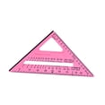 thumbnail image 2 of Regla triangular para carpintería, transportador, sistema métrico e imperial, herramienta portátil para carpinteros. Rosa, 2 of 9