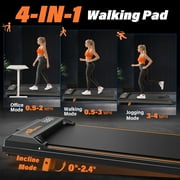 FYC Walking Pad Treadmill with Incline - 4 in 1 Under Desk Home Portable Compact Machine