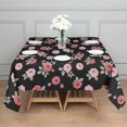 thumbnail image 3 of Pioneer Flower Floral Print Pattern Square Tablecloth, Waterproof Wipeable Spillproof Washable Table Cover for Home Kitchen Party Decor, 60"x60", 3 of 6