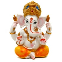 5.5" H India God Lord Ganesh Statue  Hindu Mandir Temple Pooja Item Indian Small Ganesha Idol Figurine Murti Puja Collections Diwali Gifts Decor Hinduism Buddha Yoga Zen Meditation Altar Shrine Kit