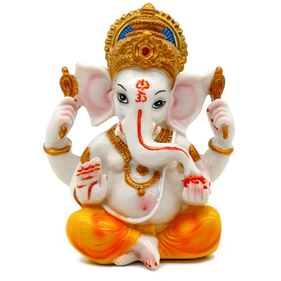 5.5" H India God Lord Ganesh Statue  Hindu Mandir Temple Pooja Item Indian Small Ganesha Idol Figurine Murti Puja Collections Diwali Gifts Decor Hinduism Buddha Yoga Zen Meditation Altar Shrine Kit