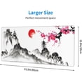 thumbnail image 3 of Watercolor Japanese Hills Cherry Blossom Gaming Mouse Pad XL, Non Slip Rubber Base Mousepad, Stitched Edges Desk Pad, Extended Large Mice Pad,31.5 X 11.8 Inch, 3 of 6