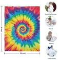 thumbnail image 4 of Colorful Rainbow Tie Dye Spiral Pattern Blanket,Comfortable Soft Flannel Throw Blanket,All Season,Warm Lightweight Blankets for Sofa Bed Couch Living Room Chair,30"x40", 4 of 4