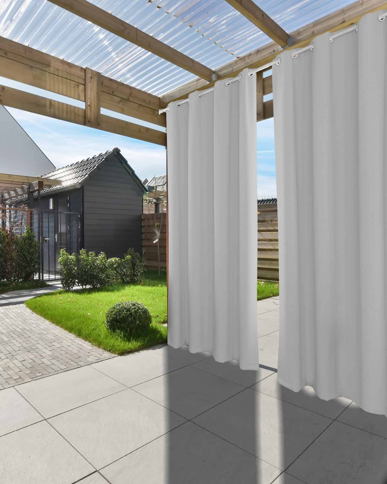 nqOlkjepod Outdoor Curtains for Patio Waterproof, Grey Outdoor Privacy Panels Grommet, Modern Pure Gray Blackout Outside Curtains for Porch/Cabana/Pergola/Gazebo 54"x95", 1 Panel