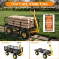 thumbnail image 5 of Firstness Heavy Duty Garden Cart, 1400 lbs Capacity Garden Wagon with ATV/Tractor Hitch & Removable Sides, Black, 5 of 11