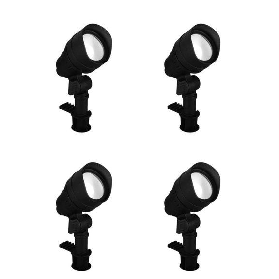 HAMPTON BAY (4 PACK)Low Voltage LED Color Changing Flood Lights Black 1003453351 Damaged Package