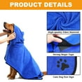 thumbnail image 4 of Toalla de baño para perros, toalla de baño para perros de microfibra súper absorbente y de secado rápido con gorro ajustable, toalla de baño para gatos y perros, 4 of 6