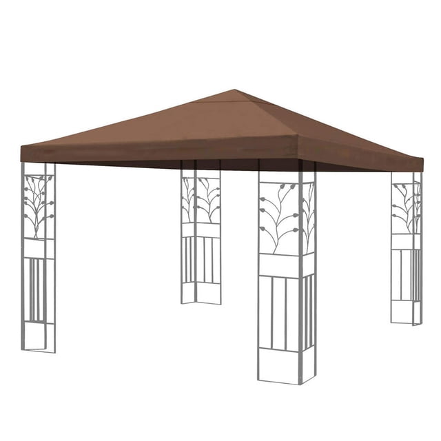 ziyahi Remplacement de Toit de Gazebo Couverture de Parasol de Patio Extérieur Imperméable en Polyester, Café