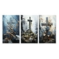 thumbnail image 2 of Designart "Sacred Solace Religious Cross wall art III" Christianism Wall Art Set Of 3 - Red Christianism Gallery Wall Set For Home Decor, 2 of 7