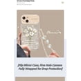 thumbnail image 6 of Flip Large Mirror White Bouquet Case, Translucent Design, Cartoon, with Mirror, Anti-wear and Anti-Drop, for iPhone 15 14 13 12 11 Pro Max Mini XS XR 7 8 6 Phone Case (P1,iPhone 15), 6 of 7