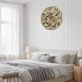 thumbnail image 6 of Wall Clock Pink Floral Bird Clocks PVC Silent Non-Ticking Battery Operated Decorative Green Leaves Branches Linen Round Clock for Home Living Room Kitchen Bedroom Office School Wall Decor 10 Inch, 6 of 9