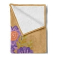 thumbnail image 2 of Aster Soft Flannel Fleece Throw Blanket, Bouquet of Flowers Fall Blossom on Brown Shaded Background, Cozy Plush for Indoor and Outdoor Use, 50" x 70", Blue Violet Pale Brown, by Ambesonne, 2 of 5