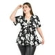 thumbnail image 1 of Blusa corte A Roman Fashion /Tallas Extras, 1710 (Negro flor blanca) negro 38, 1 of 5