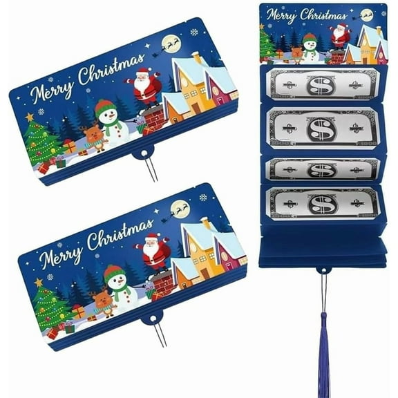 2026 New Christmas Cash Gift Envelope – Creative Money Holder with 6/10 Slots for Bills & Gift Cards, DIY Holiday Surprise Envelope for Xmas Party Gifts
