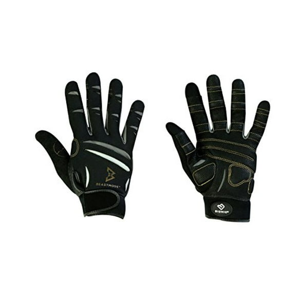 Le Gant Officiel de Lynch - Bionic Gants Mode Bête Mens Full Finger Fitness / Levage Gants W / Natural Fit Technologie, Noir (Paire), Grand