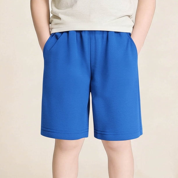 Pantalones cortos holgados para niños y niñas, deportivos, de cinco cuartos, de color liso, medianos y grandes, para la escuela, de algodón.