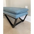 thumbnail image 4 of Upholstered Pillow Cushion Top 48" Hendraheim Ottoman Bench in Flannel Blue Fabric, 4 of 6