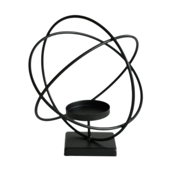 Fzaqwen Candle Holder, Tea Light Candle Holder, Iron Candle Holder for Tea Light Candle, Candle Holder for Wedding, Holiday, Home Party Decoration Round black