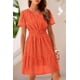 thumbnail image 5 of Vestido PRETTYGARDEN Verano 2025 Escote en V Encaje Naranja XXL, 5 of 8