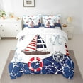 thumbnail image 2 of Erosebridal Anchor Boat Bed in a Bag Full size,Nautical Compass Bed Set,Ocean Sea Bedding Full Size,Lightweight Marine Room Decoration,Reversible,7-Piece, 2 of 6