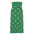 thumbnail image 3 of Christmas Pattern Snowflakes Red Green Christmas Spring Summer Dresses for Women Fashion T-shirt Dress Casual Sleeveless Loose Sundress with Pockets, 3 of 5