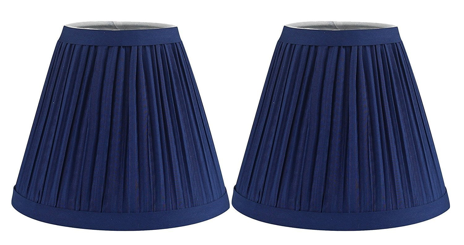Urbanest Mushroom Pleated Chandelier Lamp Shade, 3x5x4.5", Navy Blue