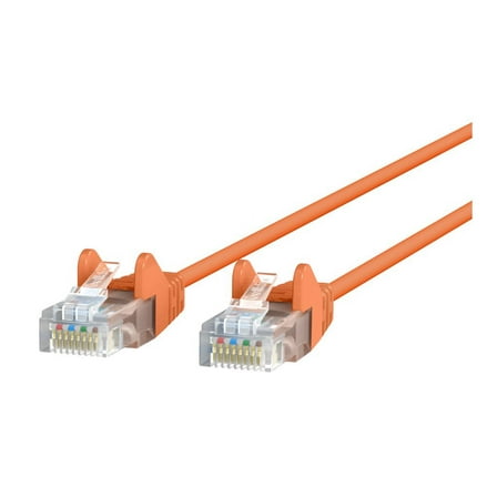 Belkin Slim - Patch cable - RJ-45 (M) to RJ-45 (M) - 20 ft - UTP - CAT 6 - molded, snagless - orange