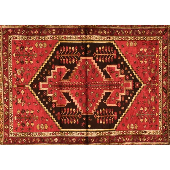 Ahgly Company Indoor Rectangle Persian Orange Traditional Area Rugs, 7' x 10'