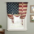 thumbnail image 2 of 4th of July Balloon Curtains 63 Inch Length for Living Room/Bedroom, Independence Day Farmhouse American Flag Rod Pocket Privacy Door Curtains Decorative Tie Up Shade for Window 52"x63", 2 of 8