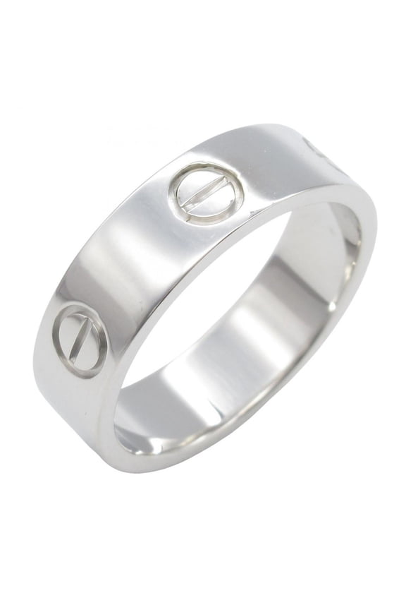 Pre-Owned Cartier Love Ring, 18K White Gold, Silver, for Men and Women, B4084700 (Good)