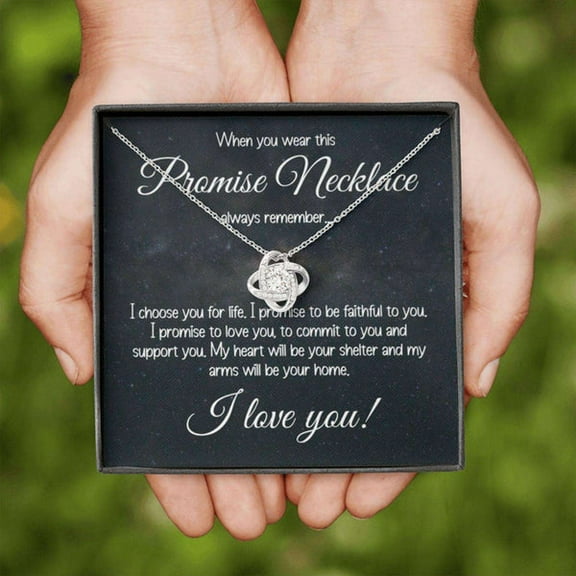 Wife Necklace, Girlfriend Necklace, Promise Necklace For Her – Meaningful Jewelry with Inspirational Message Card Standard Box