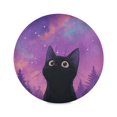 thumbnail image 2 of 15.4" Round Placemat Set of 1 Polyester Fabric Place Mats Non-Slip Dining Kitchen Table Mats for Kitchen Party Decor Purple Sky and Black Cat, 2 of 5