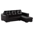 thumbnail image 1 of ACME Lloyd Black Faux Leather Sectional Sofa with Sleeper, 1 of 5