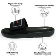 Alpine Swiss Gabe Cloud Slide Sandals For Men Shock-Absorbing Foam Insole With Arch Support, Adjustable Strap, Waterproof Anti-Slip Mens Slides For Recovery Gym Daily Wear
