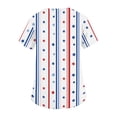thumbnail image 4 of Womens 4th of July Scrub Tops Loose V Neck USA Flag Print Scrubs Short Sleeve Independence Day Patriotic Scrub Shirts Nursing Uniform Medical Nurse Workwear with Pockets White L, 4 of 5