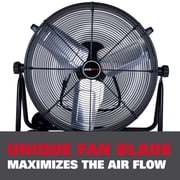 Ecomax EMF102433D 24 High Velocity Drum Floor Fan – Industrial 3-Speed Adjustable Tilt