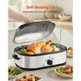 thumbnail image 4 of KFFKFF 14QT Electric Roaster Oven with Adjustable Temperature, Self-Basting Lid, Lift-Out Rack, and Defrost & Warm Functions, Suitable for Cooking up to 18lb Turkey, 4 of 9