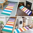 thumbnail image 5 of Rainbow Striped Runner Rug for Hallway 2x6ft, Colorful Rectangular Geometric Non Slip Floor Mat Washable Low-Profile Indoor Carpet for Living Room, Bedroom, Dining Room, 5 of 9