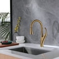 thumbnail image 3 of 360 Degree Swivel Pull Down Kitchen Sink Faucet, Two Functions Brushed Gold Single Handle Kitchen Faucet, 3 of 8