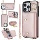 thumbnail image 3 of Funda de teléfono de cuero con tarjetero y correa para la muñeca con cordón cruzado para iPhone 16 15 14 11 Pro Max XS XR 7 8 Plus 13 12 Mini, 3 of 5