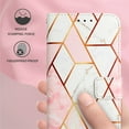 thumbnail image 5 of SaniMore Case for iPhone 14 Plus 6.7" 2022, PU Leather Case Luxury Marble Wireless Charigng Kickstand Magnetic Clasp Cash Pocket Detachable Wrist Strap Fashion Cover for Girls Women, Pink &Ｗhite, 5 of 11