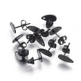 thumbnail image 2 of E495 - 10 pcs (5 pairs) 304 Stainless Steel Teardrop Earring Posts/Bases/Studs/Settings with Backs - 10mm x 6mm - Hole for Dangles - Gunmetal Black, 2 of 2
