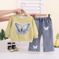 thumbnail image 2 of yboeqw Kids Girl Clothes Girl Long Sleeve Sweatshirt Pullover Tops + Denim Pants Fall and Winter Outfit Set,Size 3-4 Years, 2 of 5